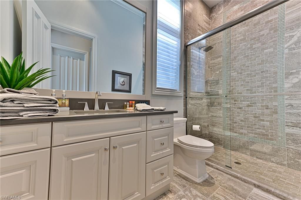 Bathroom, Glass Shower, Interior, Stone Walls