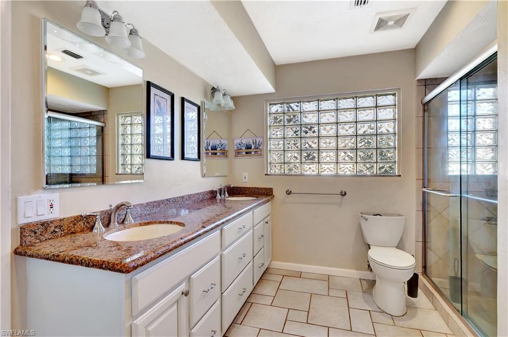Bathroom, Dual Sink Vanities, Glass Shower, Interior