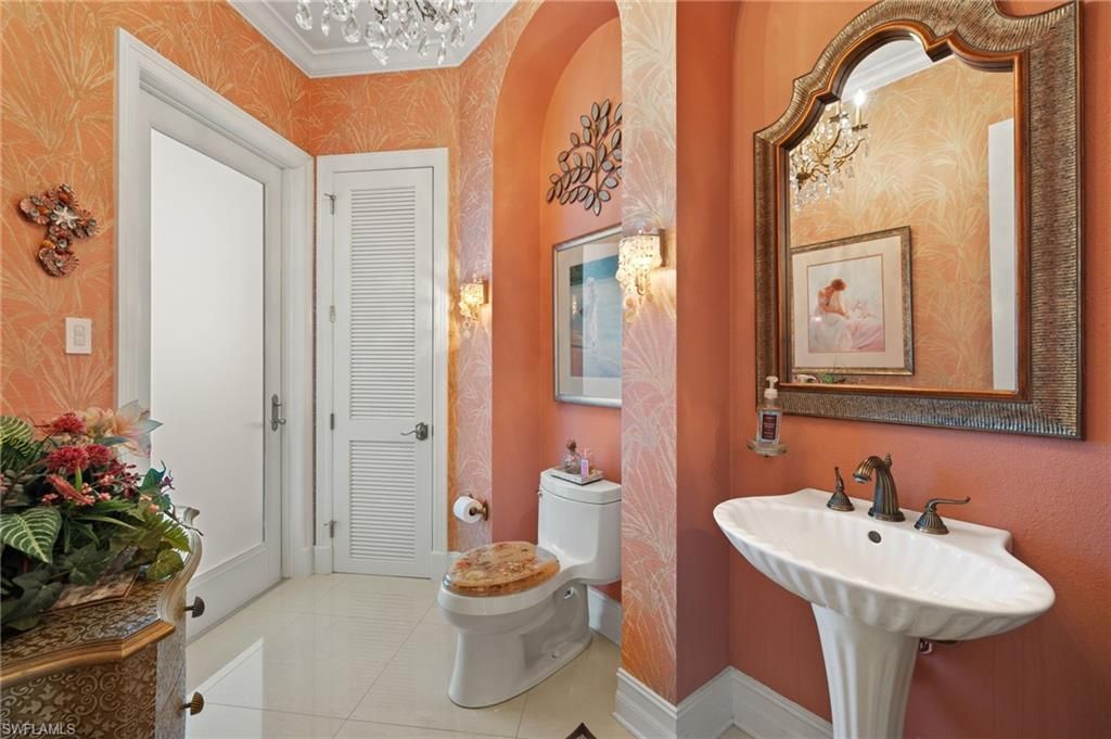 Bathroom, Chandelier, Interior