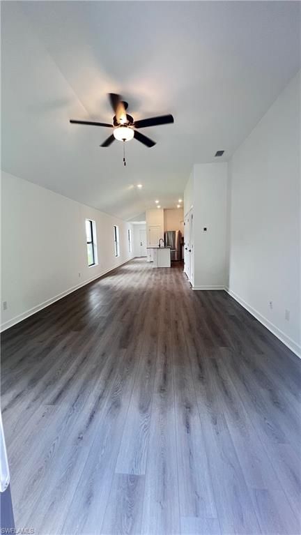 Empty room, Interior, Kitchen, Recessed Lighting, Wood Texture Flooring