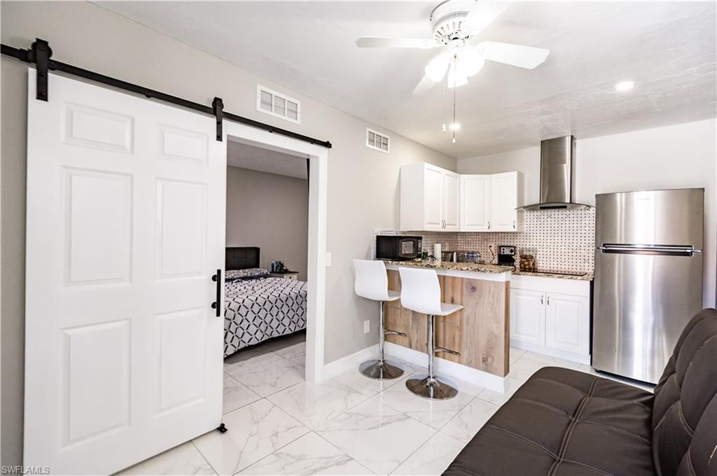 Bedroom, Interior, Kitchen, Marble, Recessed Lighting, Stainless Steel Appliances
