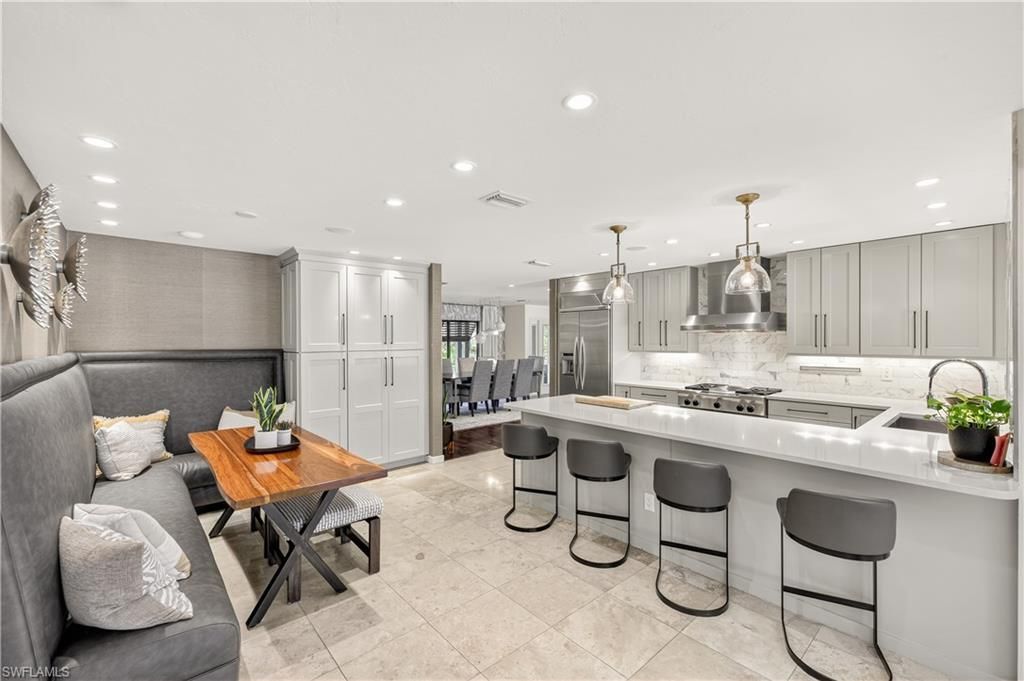 Interior, Kitchen, Pendant Lights, Recessed Lighting, Stainless Steel Appliances