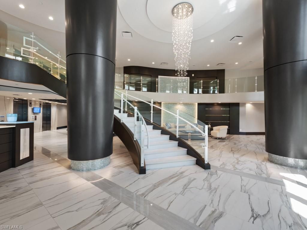 Chandelier, Interior, Marble, Recessed Lighting