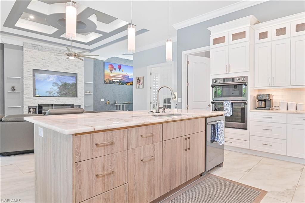 Interior, Kitchen, Pendant Lights, Recessed Lighting, Stainless Steel Appliances