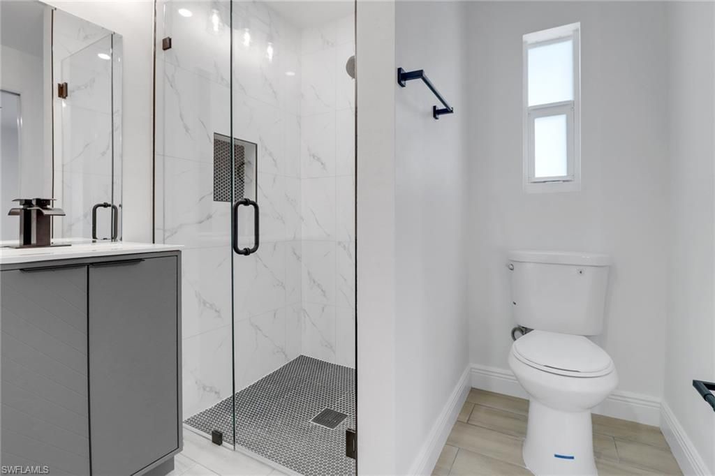Bathroom, Glass Shower, Interior, Marble Walls