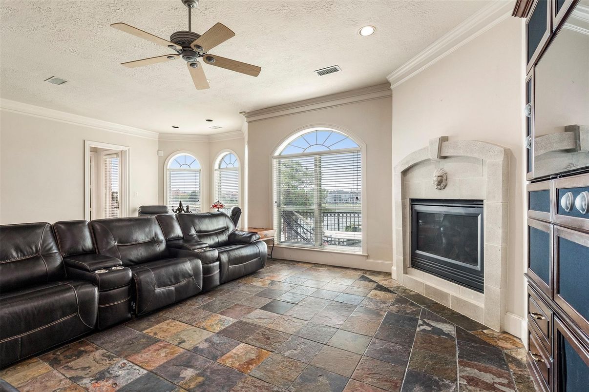 Home Theatre Room, Fireplace, Interior, Living room, Recessed Lighting