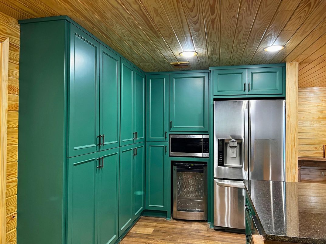 Interior, Kitchen, Stainless Steel Appliances, Wooden Ceilings, Wood Texture Flooring, Wooden Walls