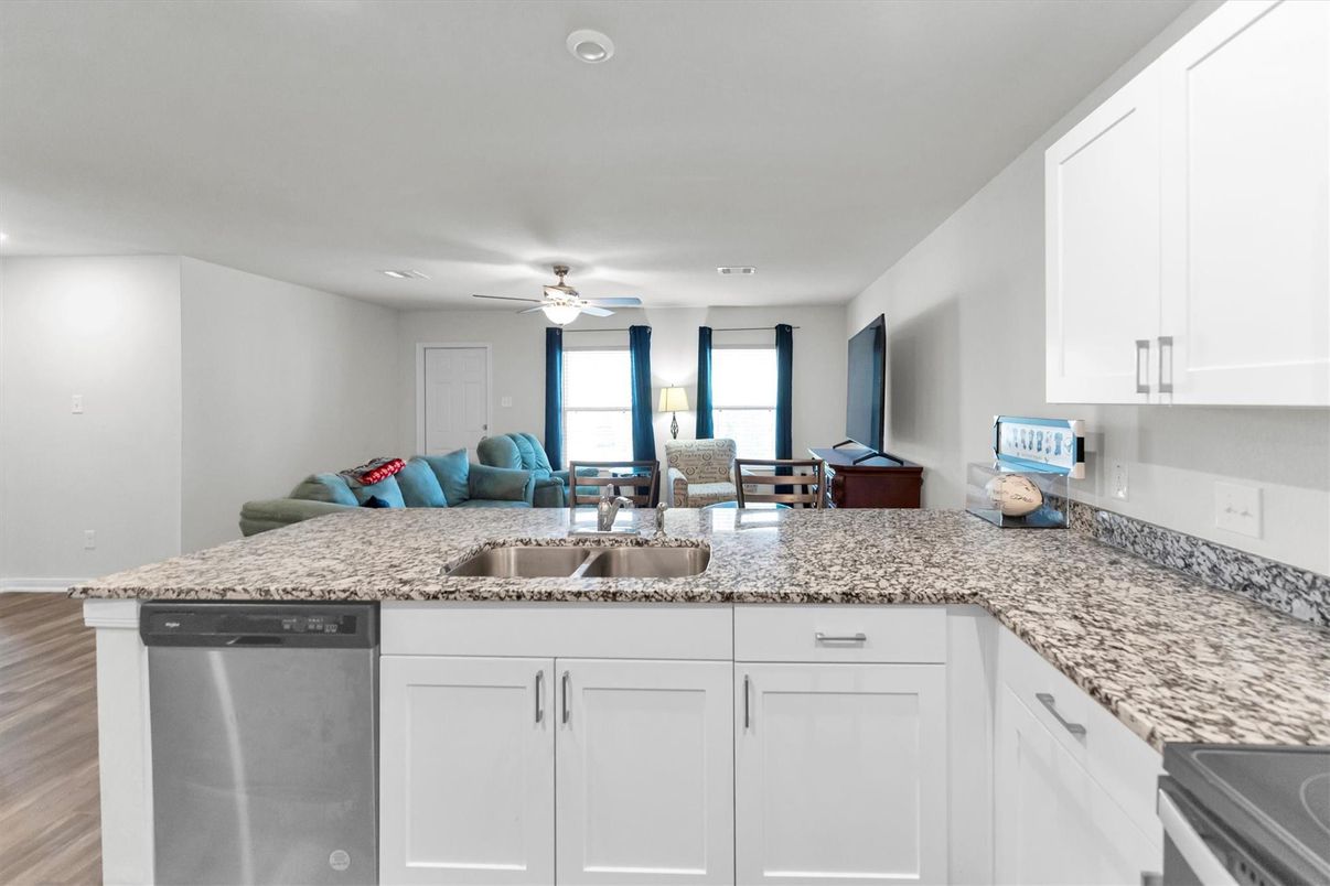 Interior, Kitchen, Recessed Lighting, Wood Texture Flooring