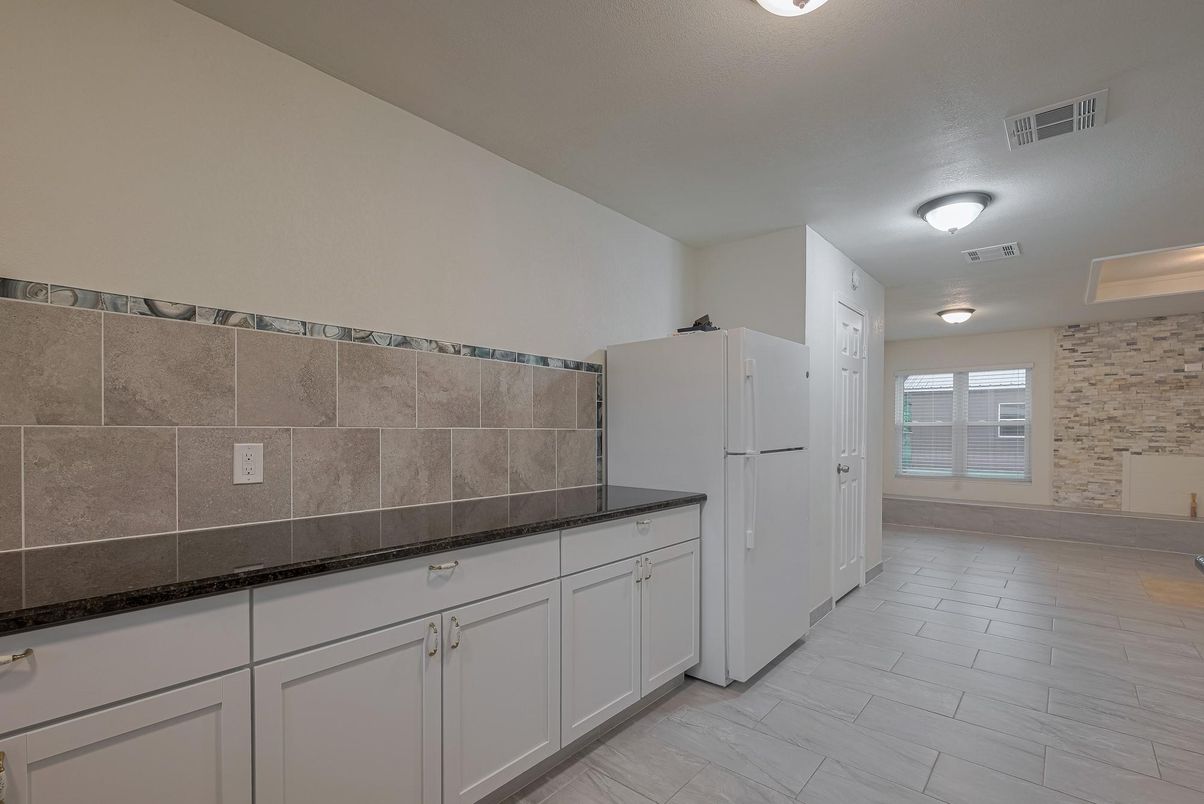 Interior, Kitchen, Stone Walls, Wood Texture Flooring
