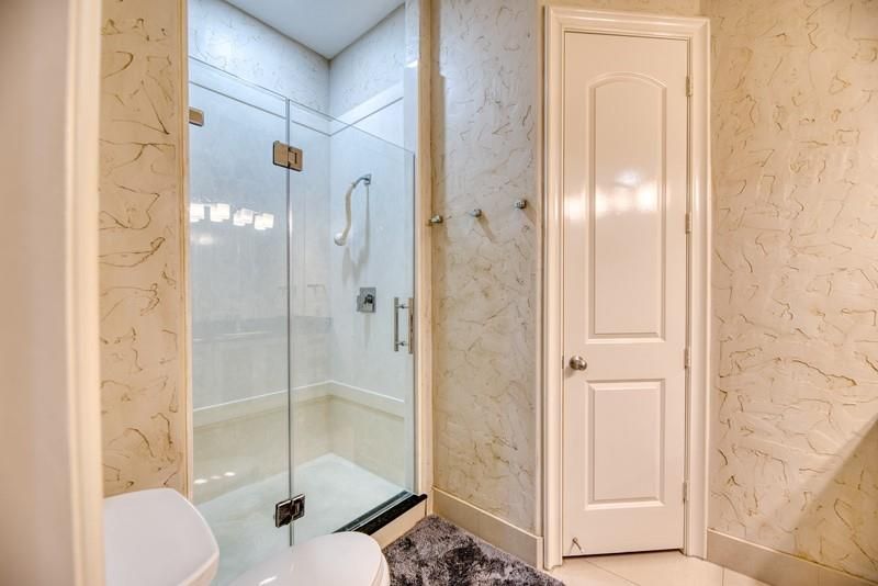 Bathroom, Glass Shower, Interior, Marble Walls