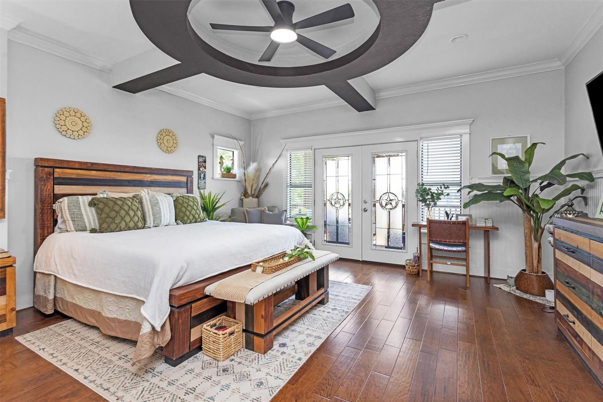 Bedroom, Interior, Wooden Beams, Wood Texture Flooring