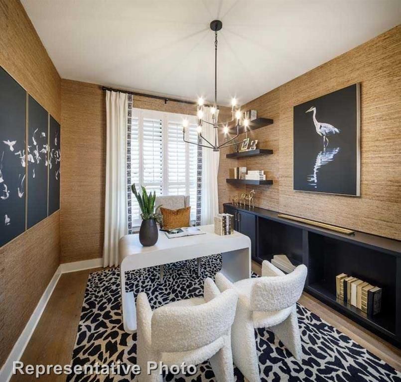 Chandelier, Dining room, Interior, Wood Texture Flooring