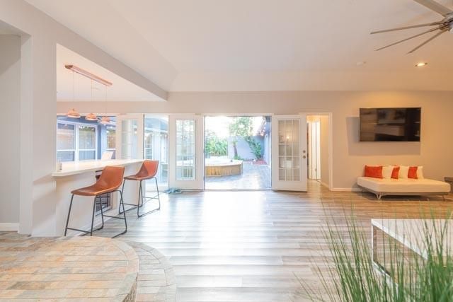 Interior, Pendant Lights, Recessed Lighting, Wood Texture Flooring