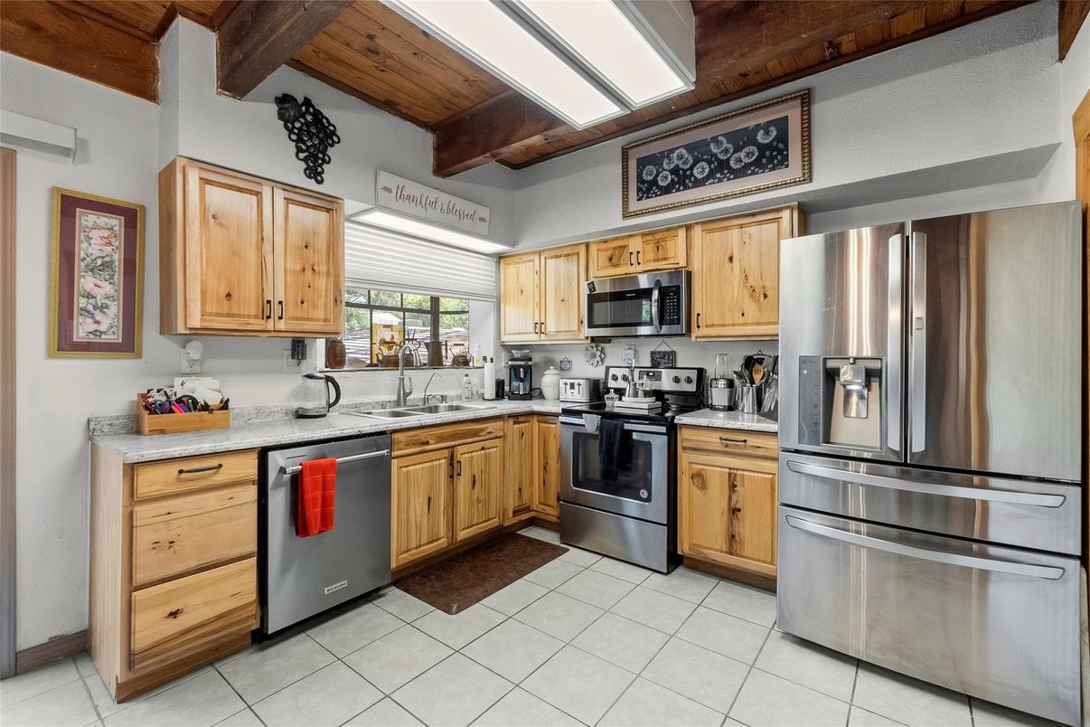 Interior, Kitchen, Stainless Steel Appliances, Wooden Beams, Wooden Ceilings