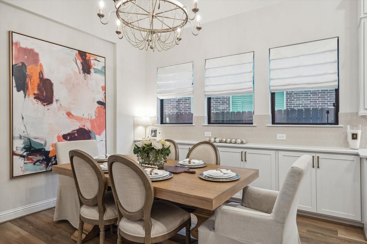 Chandelier, Dining room, Interior, Wood Texture Flooring