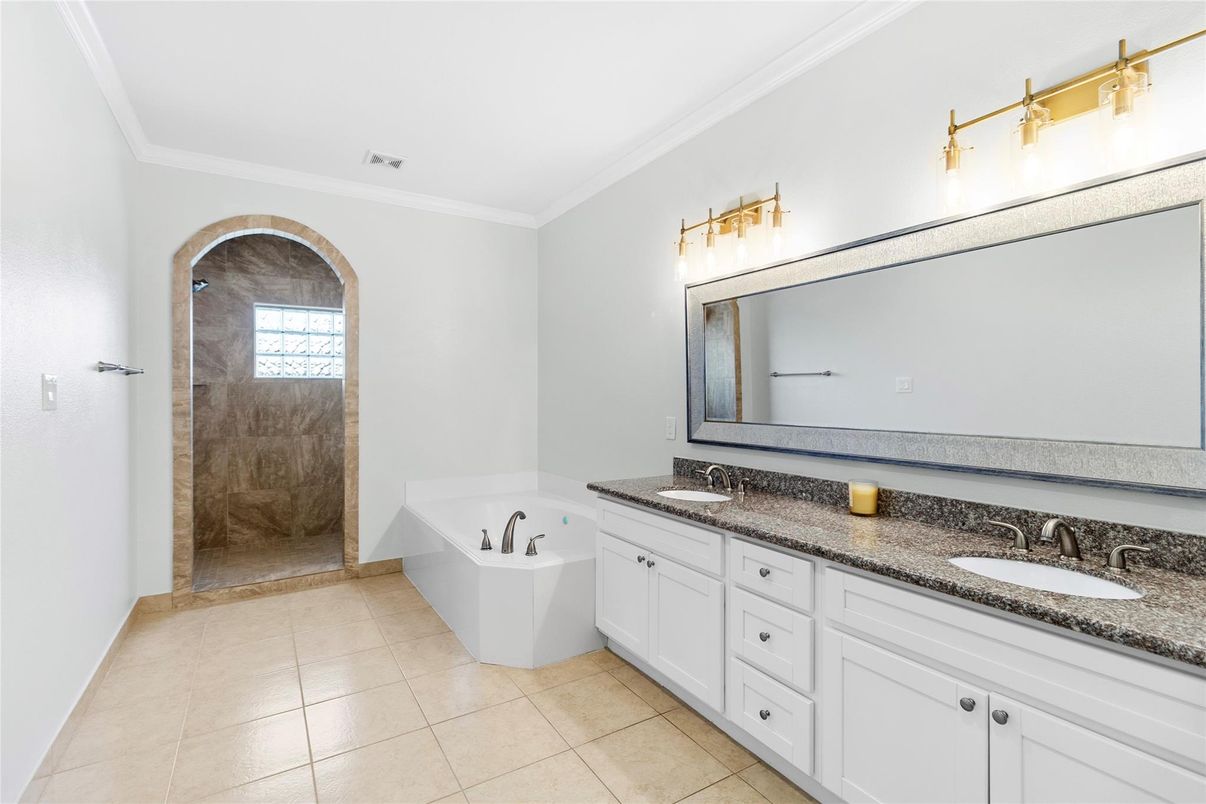 Bathroom, Dual Sink Vanities, Glass Shower, Interior