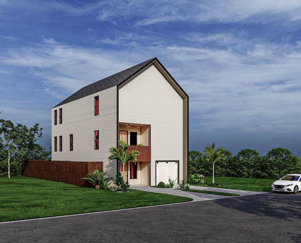 Attached, Exterior, Facade, Modern