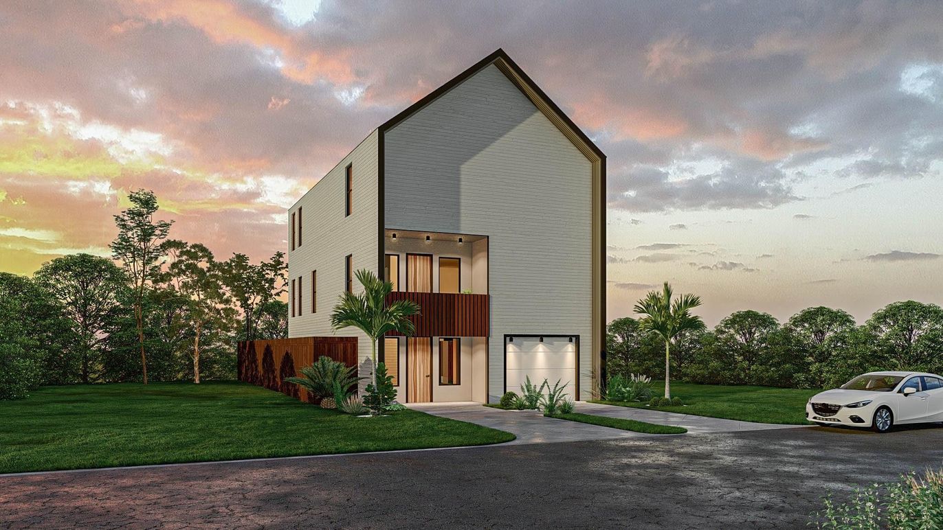 Attached, Backyard, Exterior, Facade, Modern