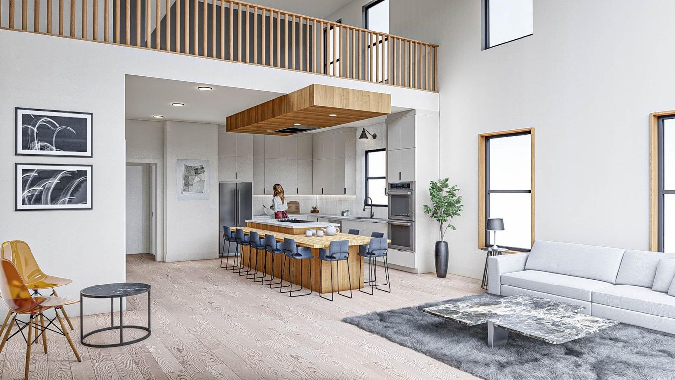 Interior, Kitchen, Living room, Recessed Lighting, Stainless Steel Appliances