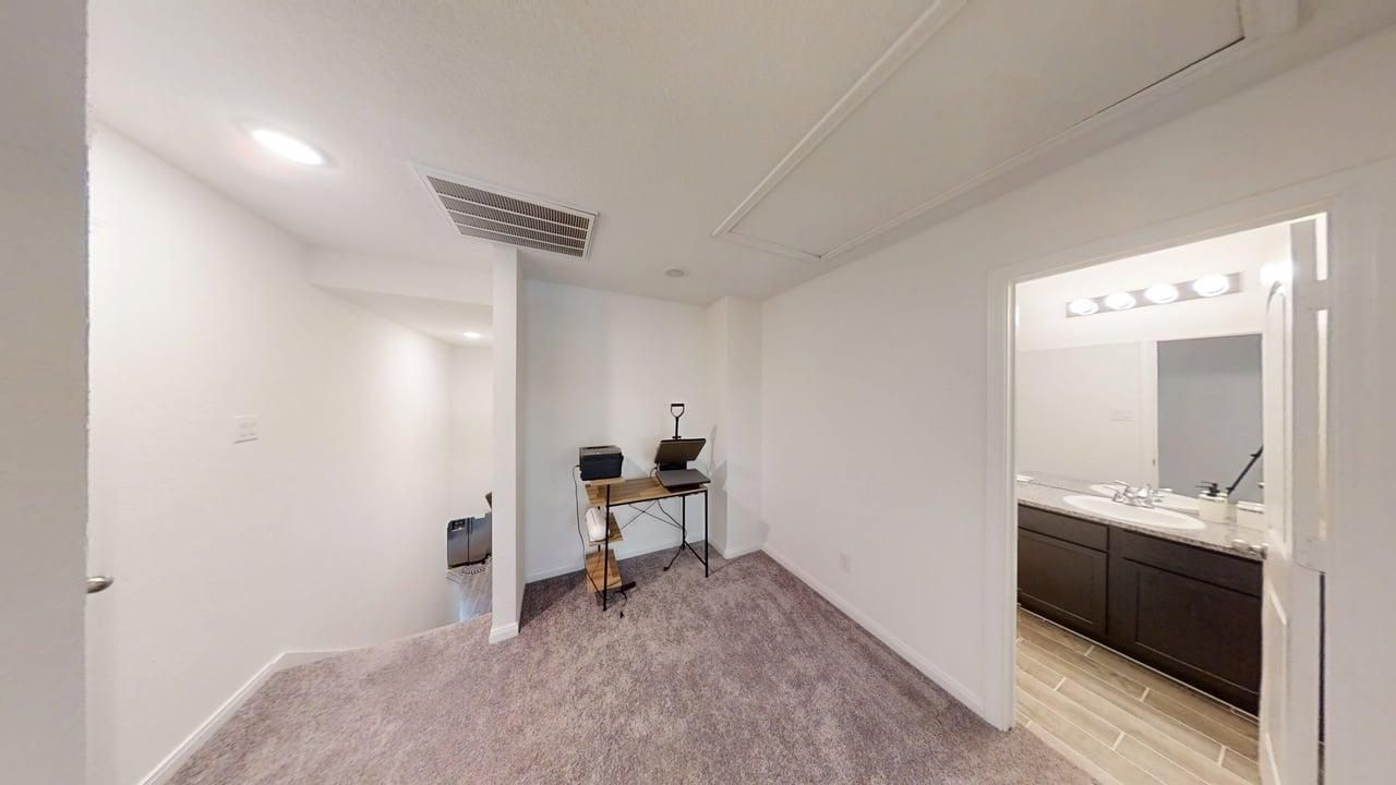 Bathroom, Interior, Recessed Lighting, Wood Texture Flooring
