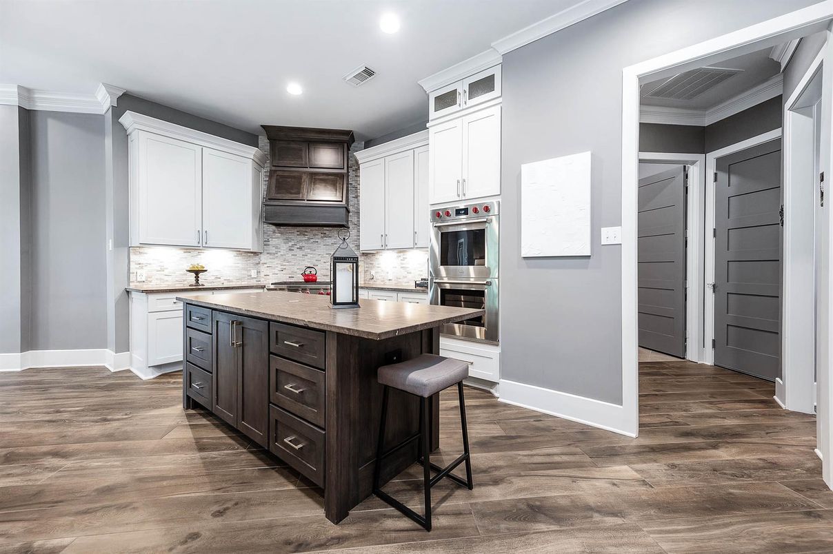 Interior, Kitchen, Recessed Lighting, Wood Texture Flooring