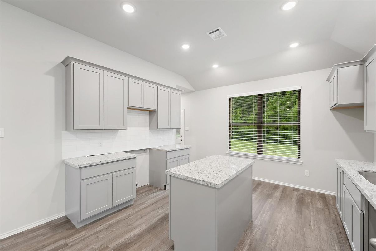 Interior, Kitchen, Recessed Lighting, Wood Texture Flooring