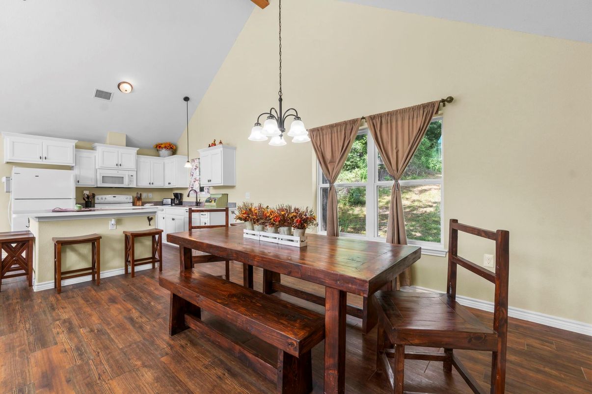 Chandelier, Dining room, Interior, Kitchen, Pendant Lights, Wood Texture Flooring