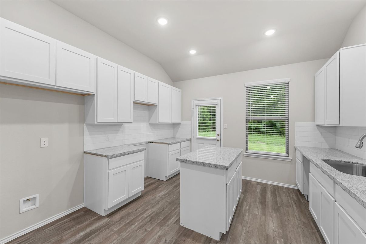 Interior, Kitchen, Recessed Lighting, Wood Texture Flooring