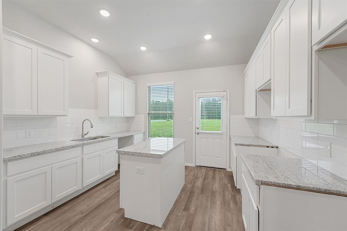 Interior, Kitchen, Recessed Lighting, Wood Texture Flooring