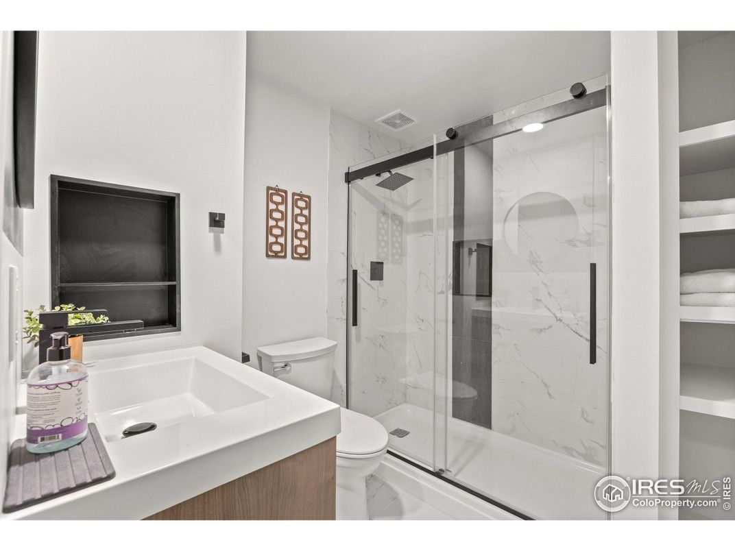 Bathroom, Glass Shower, Interior, Marble Walls