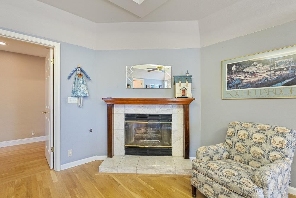Fireplace, Interior, Recessed Lighting, Wood Texture Flooring