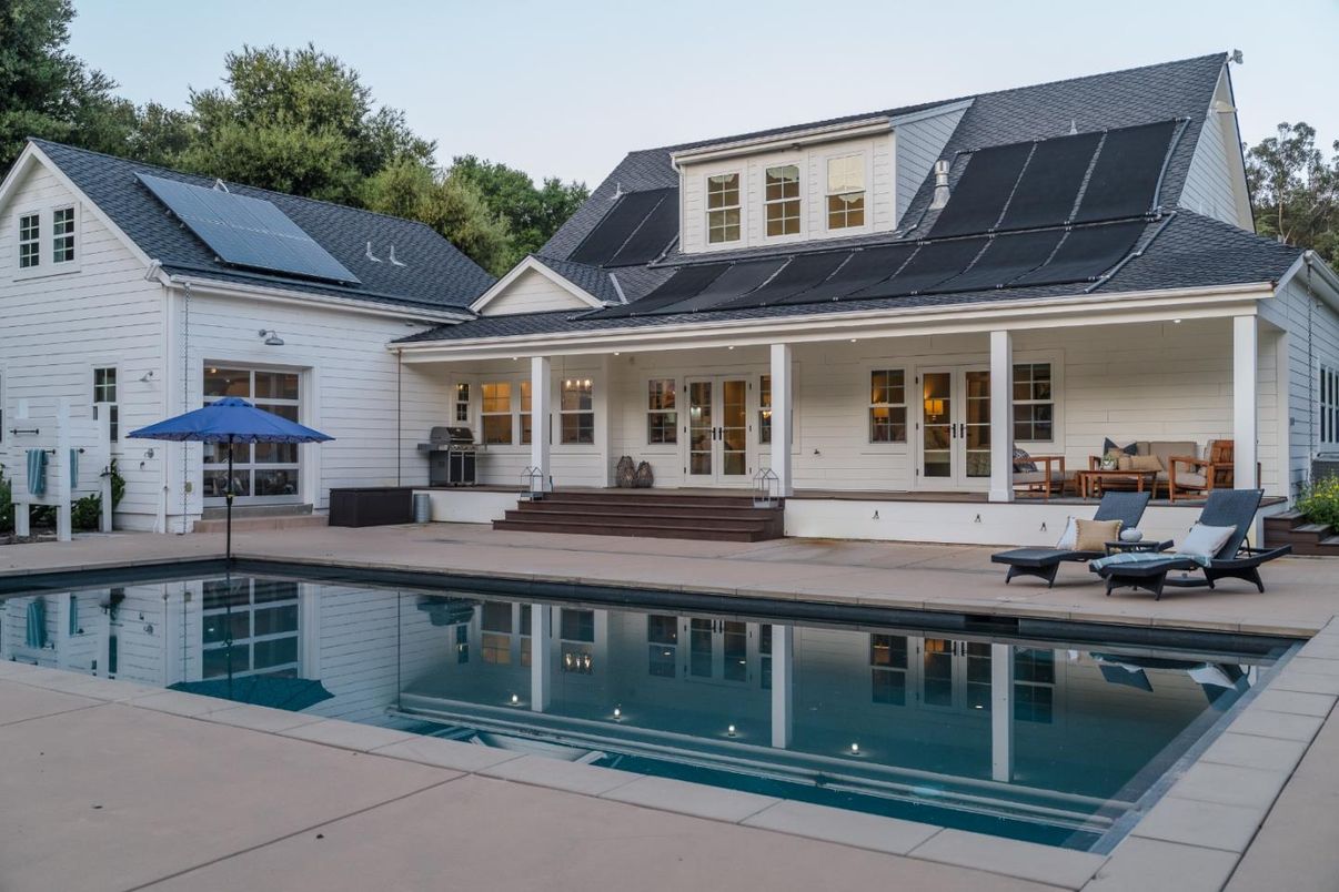 Exterior, Pool, Solar Panels