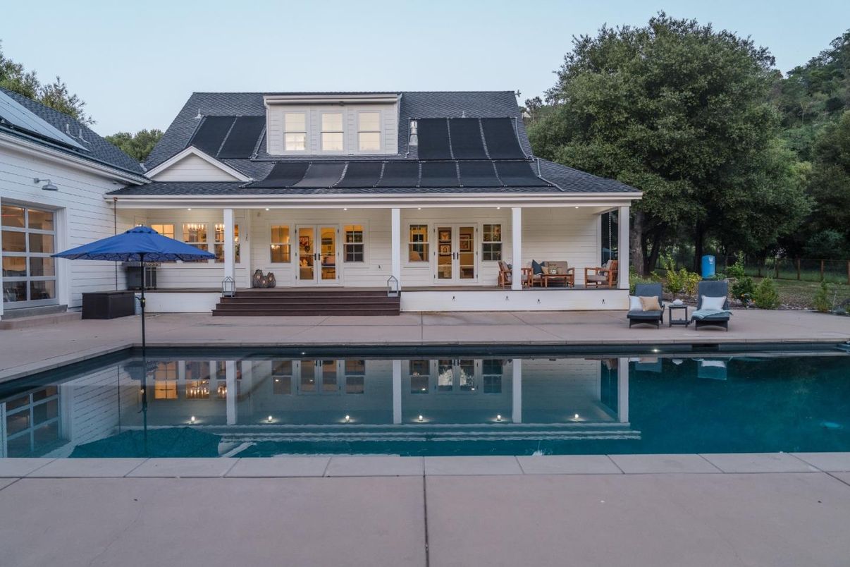 Exterior, Pool, Solar Panels