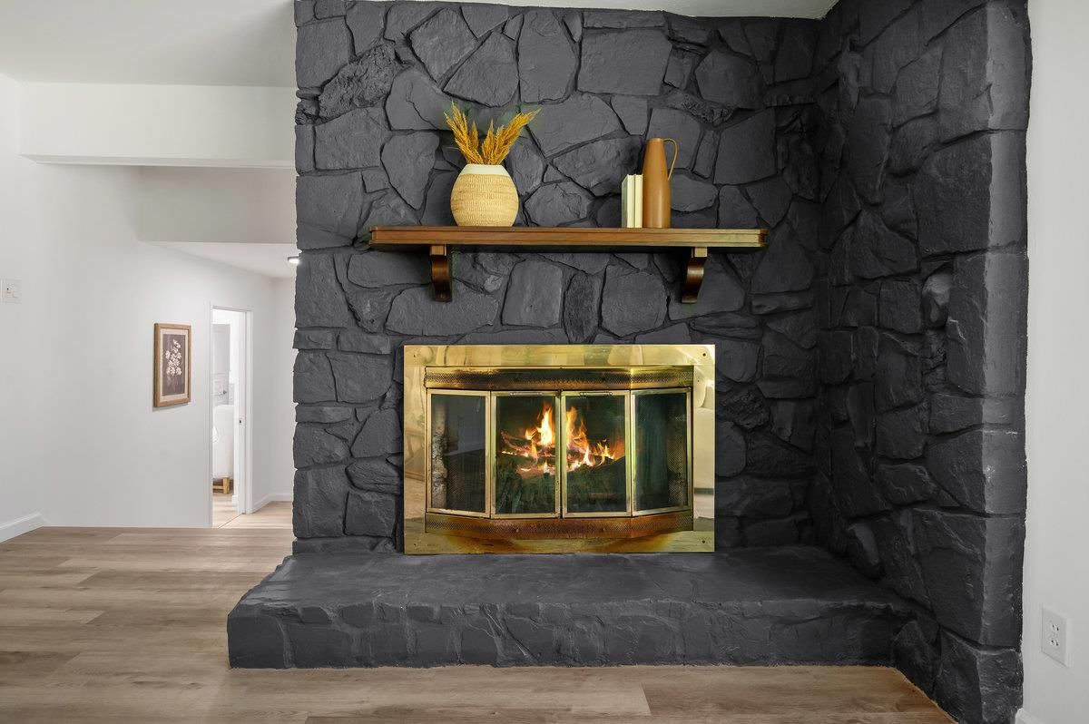 Fireplace, Interior, Wood Texture Flooring