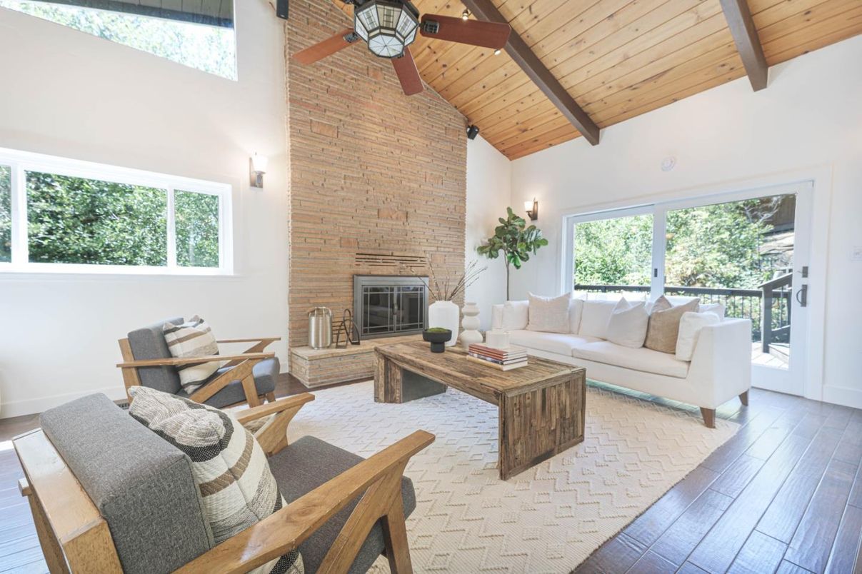 Fireplace, Interior, Living room, Stone Walls, Wooden Beams, Wooden Ceilings, Wood Texture Flooring