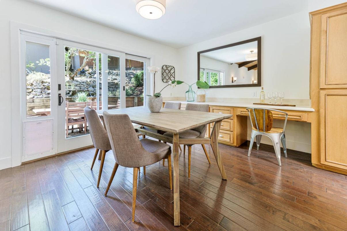 Dining room, Interior, Wood Texture Flooring