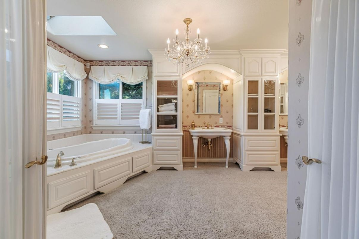 Bathroom, Chandelier, Interior, Recessed Lighting
