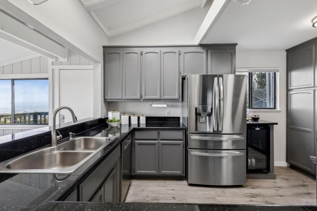 Interior, Kitchen, Stainless Steel Appliances, Wood Texture Flooring