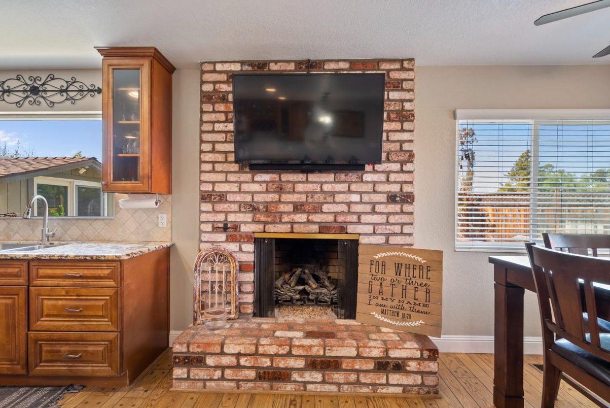 Fireplace, Interior, Stone Walls, Wood Texture Flooring
