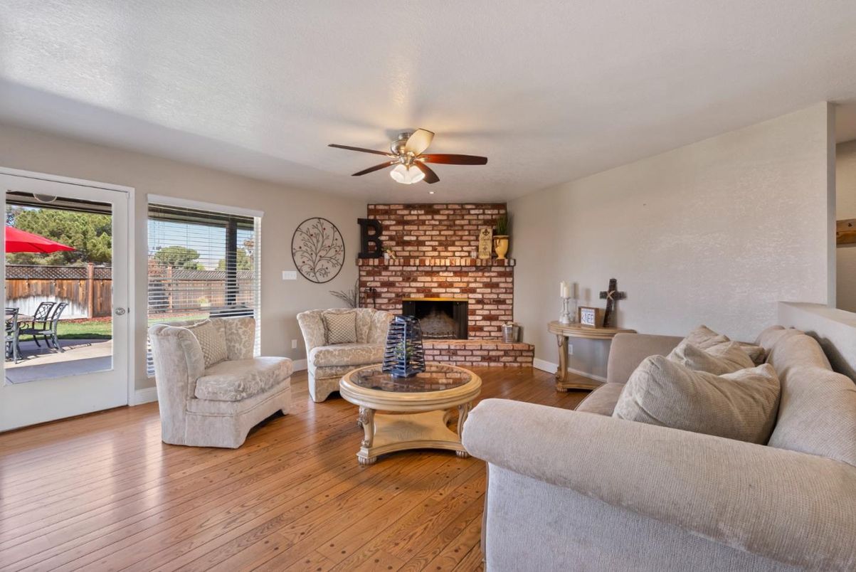 Fireplace, Interior, Living room, Stone Walls, Wood Texture Flooring