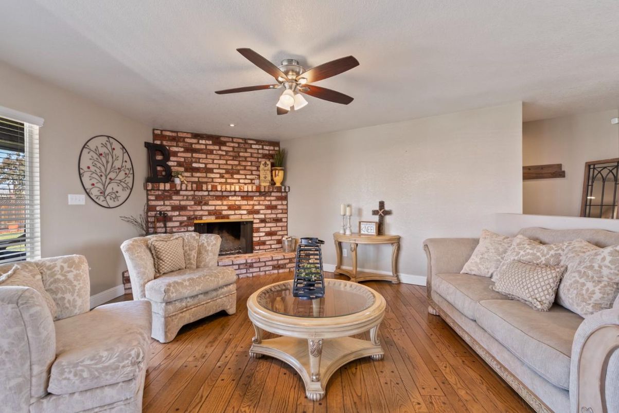 Fireplace, Interior, Living room, Stone Walls, Wood Texture Flooring