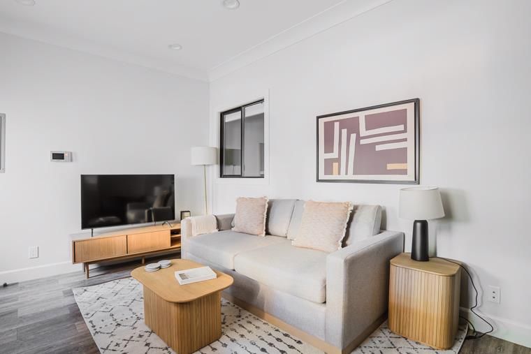 Interior, Kitchen, Living room, Stainless Steel Appliances, Wood Texture Flooring