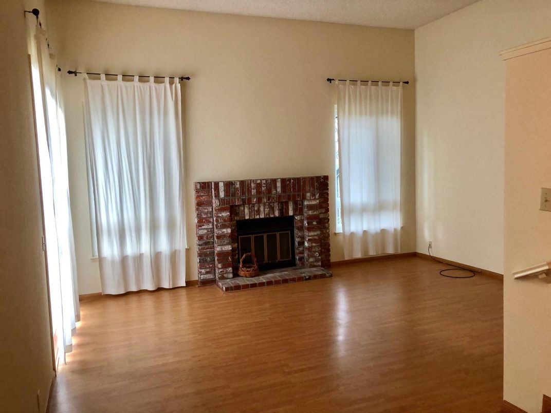 Empty room, Fireplace, Interior, Wood Texture Flooring