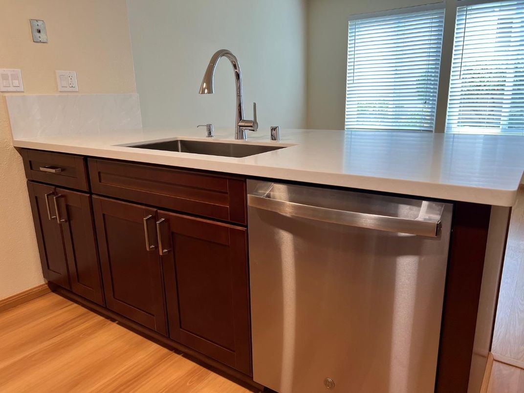Interior, Kitchen, Stainless Steel Appliances, Wood Texture Flooring