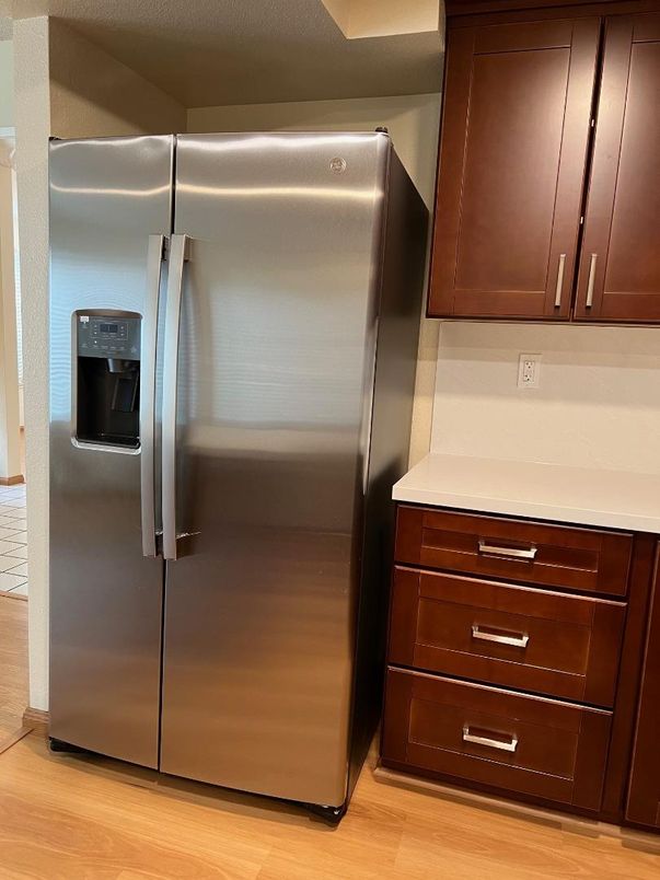 Interior, Kitchen, Stainless Steel Appliances, Wood Texture Flooring