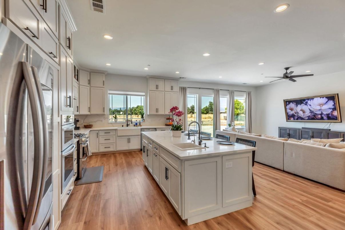 Interior, Kitchen, Recessed Lighting, Wood Texture Flooring