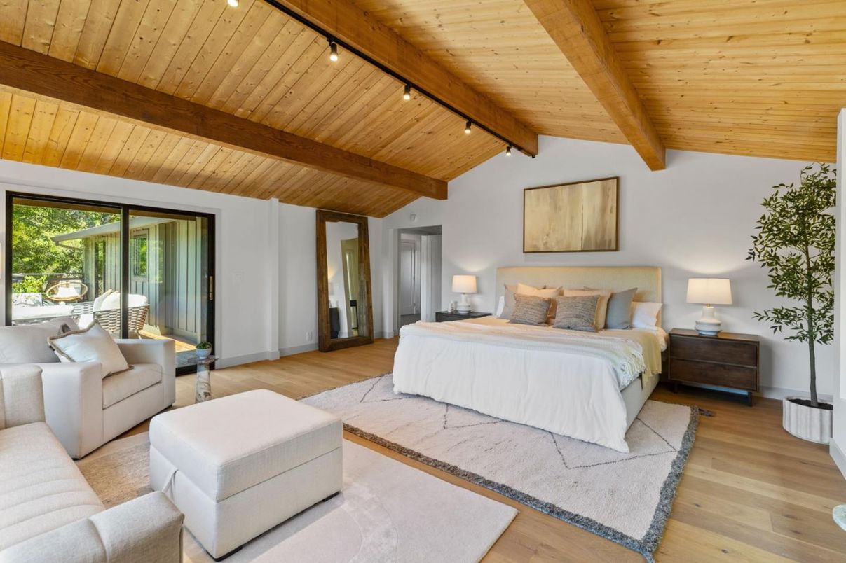 Bedroom, Interior, Wooden Beams, Wooden Ceilings, Wood Texture Flooring