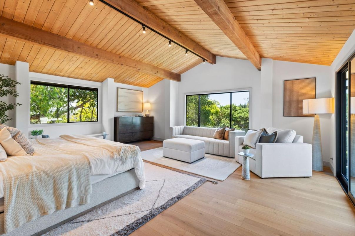 Bedroom, Interior, Wooden Beams, Wooden Ceilings, Wood Texture Flooring