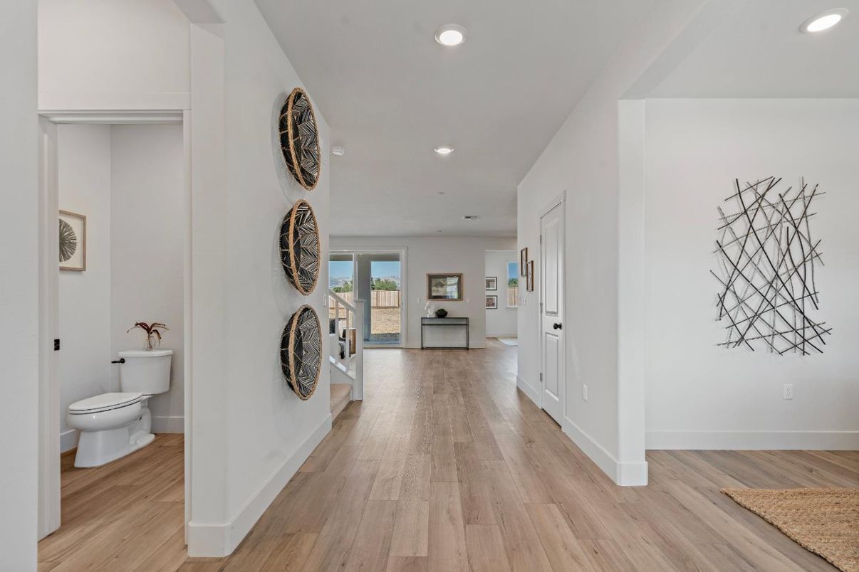 Bathroom, Interior, Recessed Lighting, Wood Texture Flooring