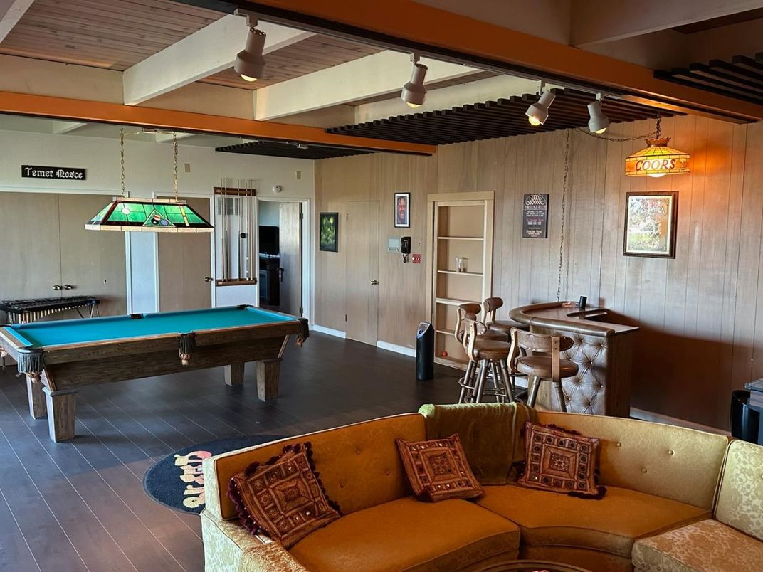 Billiard Table, Game Room, Interior, Pendant Lights, Wood Texture Flooring, Wooden Walls